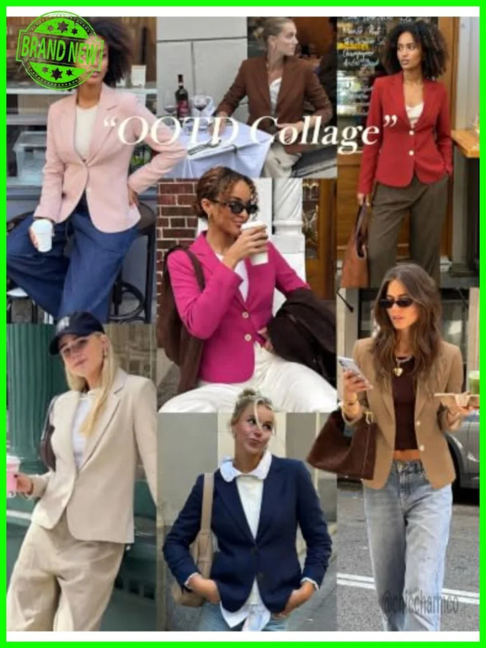 Women's Cropped Blazer Notch Lapel Long Sleeve Business Casual Work Suit Jacket